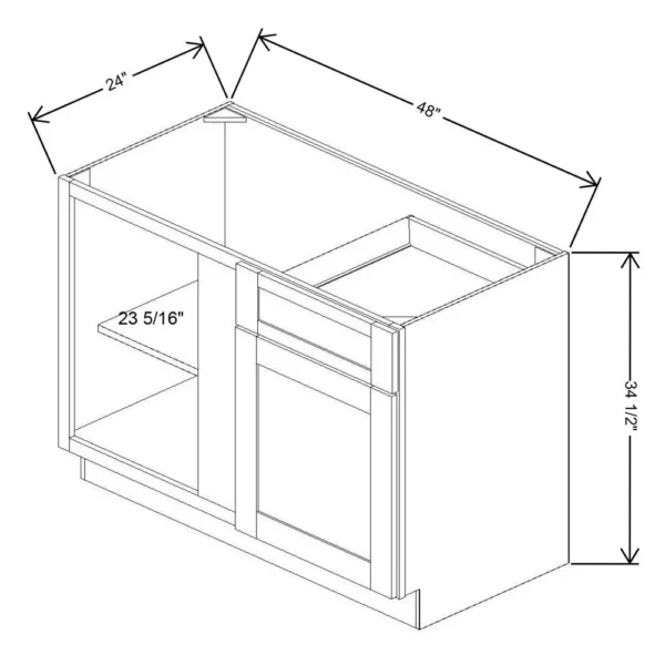 Fabuwood Allure Galaxy Desert Oak 48″ to 51″ W X 34 1/2″ H X 24″ D Blind Base Cabinet