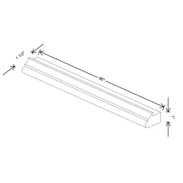Fabuwood Allure Galaxy Desert Oak 96″ W X 1″ H X 1 1/2″ D Light Rail Molding