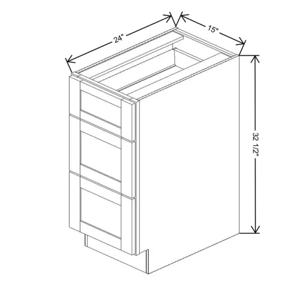 Fabuwood Allure Galaxy Frost 15″ W x 32 1/2″ H x 24″ D ADA Drawer Base Cabinet