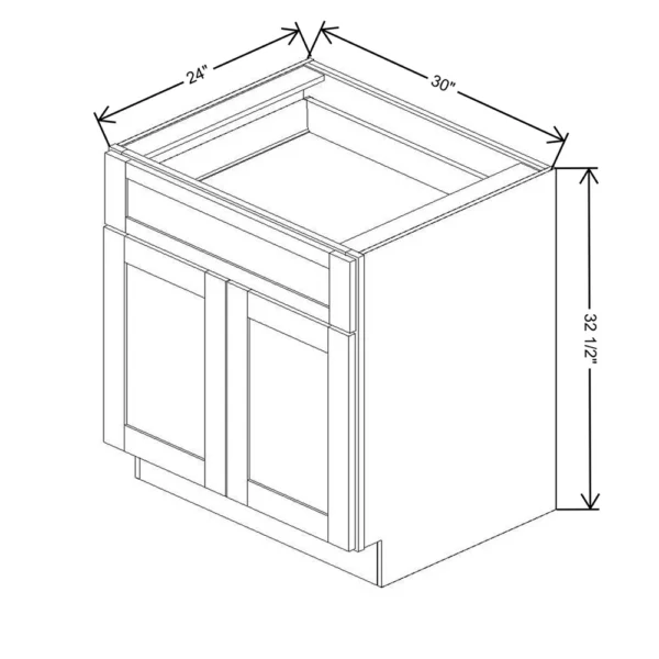 Fabuwood Allure Galaxy Frost 30″ W x 32 1/2″ H x 24″ D ADA Double Door Base Cabinet