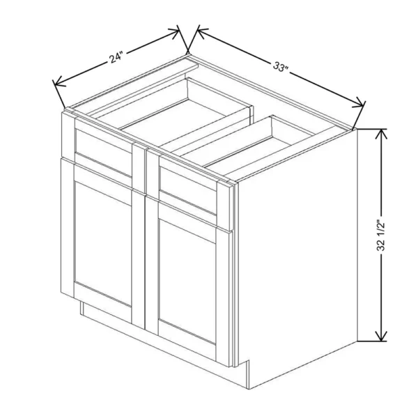 Fabuwood Allure Galaxy Frost 33″ W x 32 1/2″ H x 24″ D ADA Double Door Base Cabinet