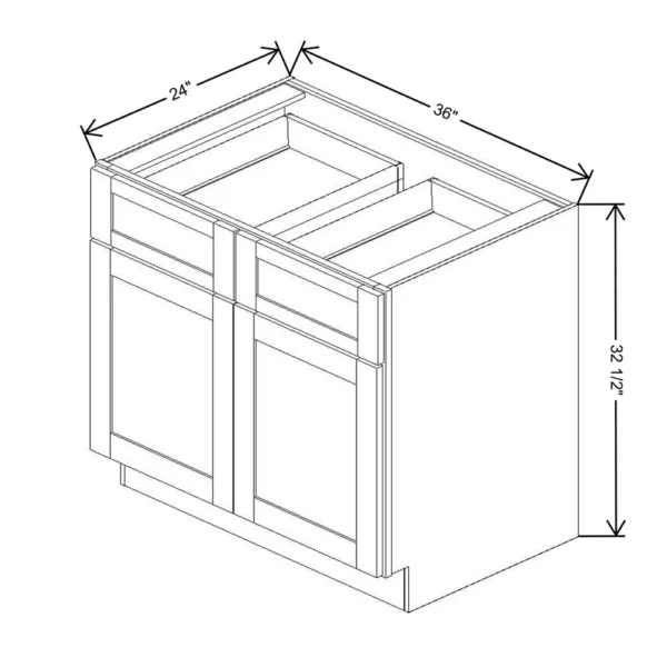 Fabuwood Allure Galaxy Frost 36″ W x 32 1/2″ H x 24″ D ADA Double Door Base Cabinet