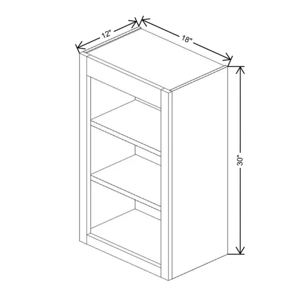 Fabuwood Allure Luna Kona 18″ W X 30″ H X 12″ D Wall Open Shelf Cabinet