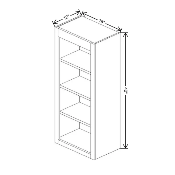 Fabuwood Allure Luna Kona 18″ W X 42″ H X 12″ D Wall Open Shelf Cabinet