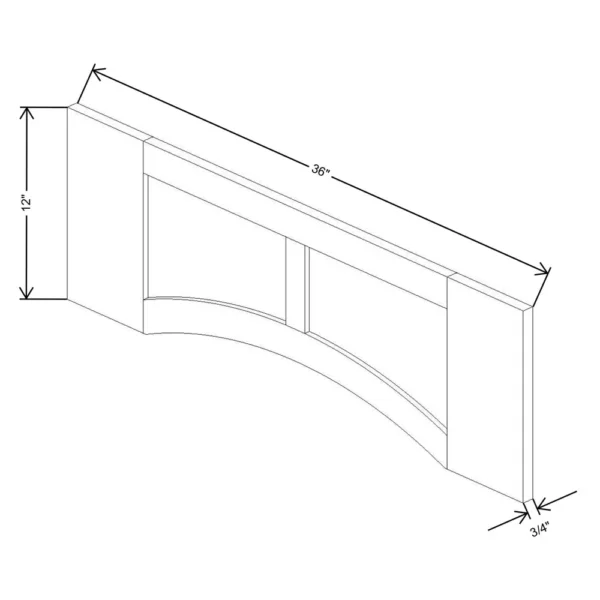 Fabuwood Allure Luna Kona 36″ W X 12″ H Arched-Raised Panel
