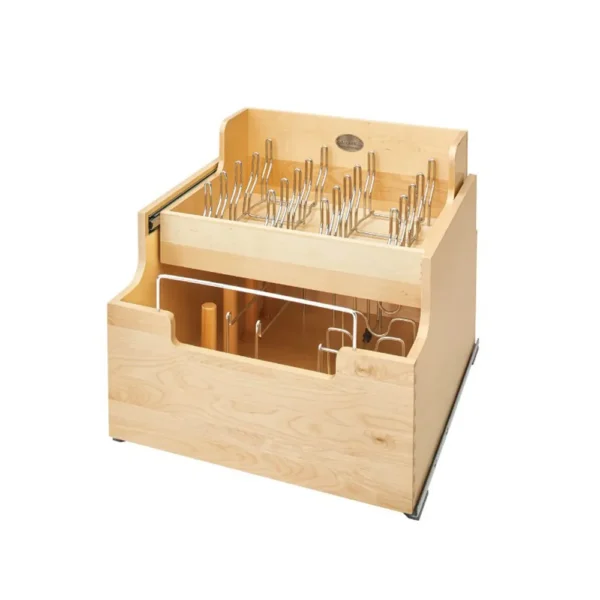 Fabuwood Allure Luna Truffle 24″ W 2 Tier Cookware Organizer Insert w/Blum Sides