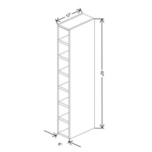 Fabuwood Ovela Tuscany Antracita 06″ W X 42″ H X 12″ D Wall Wine Cube