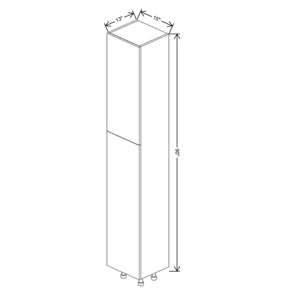 Fabuwood Ovela Tuscany Antracita 15″ W X 90″ H X 13″ D Single Door Pantry Cabinet