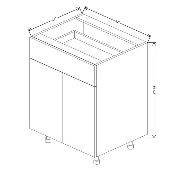 Fabuwood Ovela Tuscany Antracita 27″ W X 34 1/2″ H X 21″ D Double Door Vanity Base Cabinet