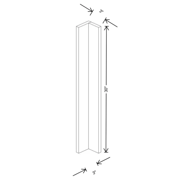Fabuwood Ovela Tuscany Antracita 3″ W X 30″ H Corner Wall Filler