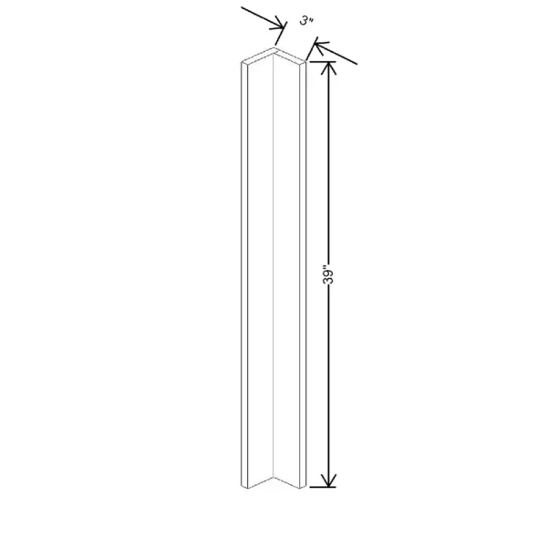 Fabuwood Ovela Tuscany Antracita 3″ W x 39″ H Corner Wall Filler