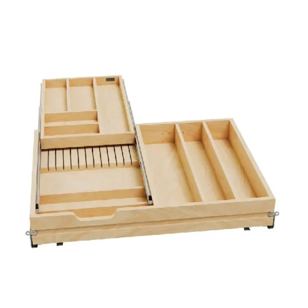 Fabuwood Ovela Tuscany Antracita 30″ W 2-Tier Cutlery Combo Drawer