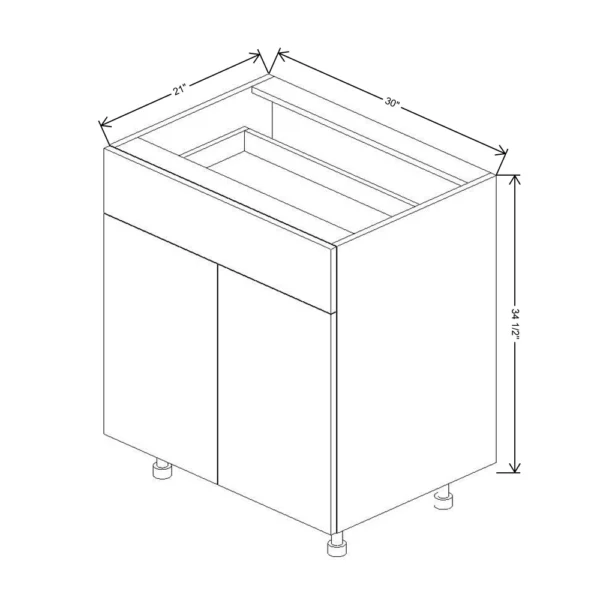 Fabuwood Ovela Tuscany Antracita 30″ W X 34 1/2″ H X 21″ D Double Door Vanity Base Cabinet