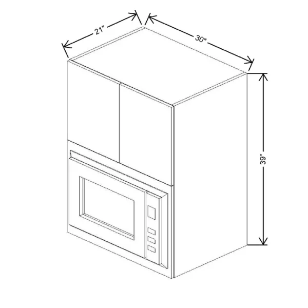 Fabuwood Ovela Tuscany Antracita 30″ W X 39″ H X 21″ D Wall Microwave Cabinet