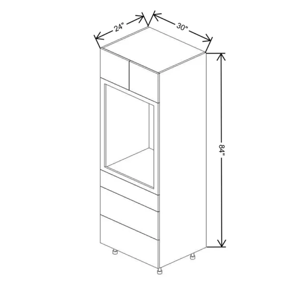 Fabuwood Ovela Tuscany Antracita 30″ W X 84″ H Single Oven Cabinet w/ 3 Drawers on the Bottom