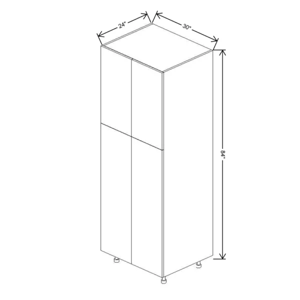 Fabuwood Ovela Tuscany Antracita 30″ W X 84″ H X 24″ D Double Door Pantry Cabinet