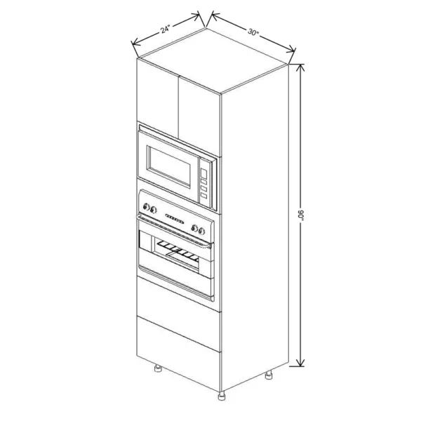 Fabuwood Ovela Tuscany Antracita 30″ W X 90″ H X 24″ D Combo Oven W/2 Drawers Cabinet