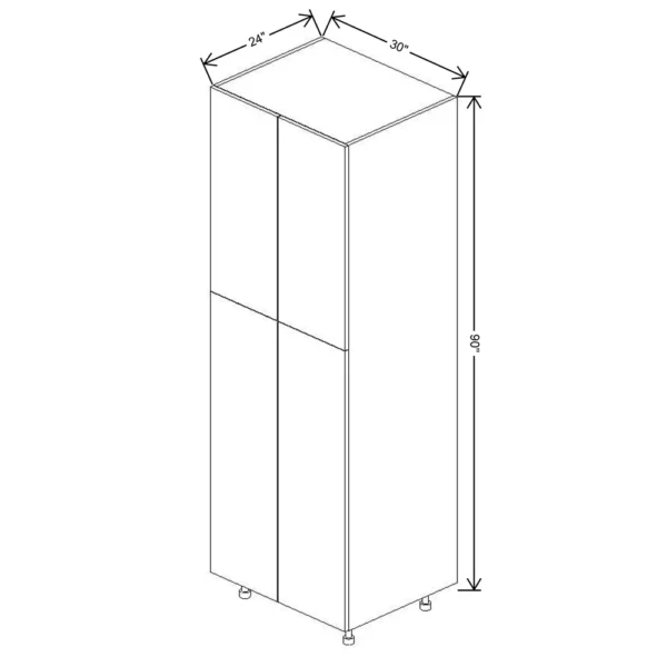 Fabuwood Ovela Tuscany Antracita 30″ W X 90″ H X 24″ D Double Door Pantry Cabinet