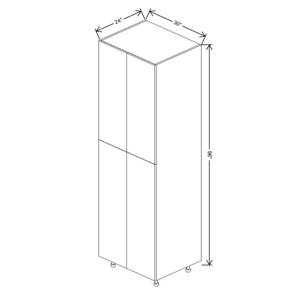 Fabuwood Ovela Tuscany Antracita 30″ W X 96″ H X 24″ D Double Door Pantry Cabinet