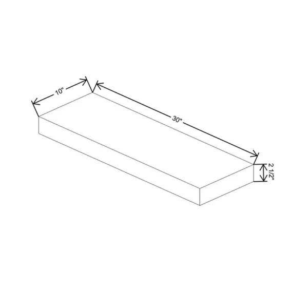 Fabuwood Ovela Tuscany Antracita 30″ W x 2 1/2″ H x 10″ D Black Matte Floating Shelf with LED