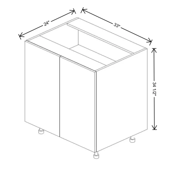 Fabuwood Ovela Tuscany Antracita 33″ W X 34 1/2″ H X 24″ D Full Height Double Door Base Cabinet