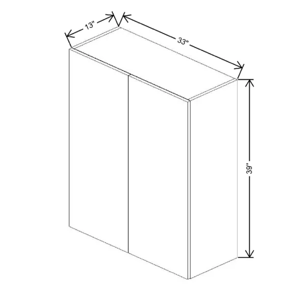 Fabuwood Ovela Tuscany Antracita 33″ W X 39″ H X 13″ D Double Door Wall Cabinet