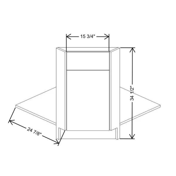 Fabuwood Ovela Tuscany Antracita 36″ W X 34 1/2″ H X 24″ D Corner Sink Front Base Cabinet