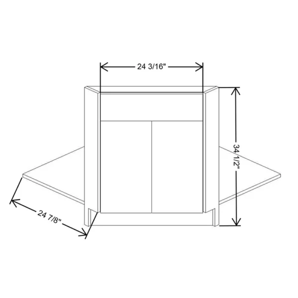 Fabuwood Ovela Tuscany Antracita 36″ W X 34 1/2″ H X 24″ D Full Height Corner Sink Front Base Cabinet
