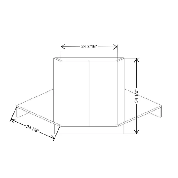 Fabuwood Ovela Tuscany Antracita 42″ W X 34 1/2″ H X 24″ D Full Height Corner Sink Front Base Cabinet